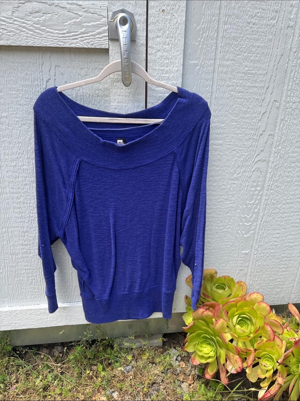 We The Free blue off the shoulder top